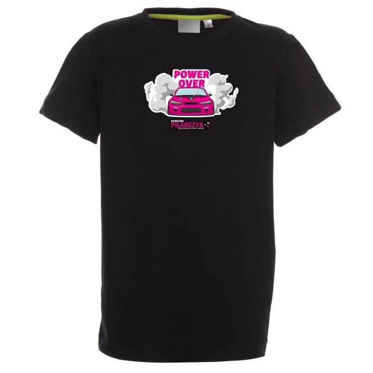 T-shirt czarny dla dziecka motorsport drift