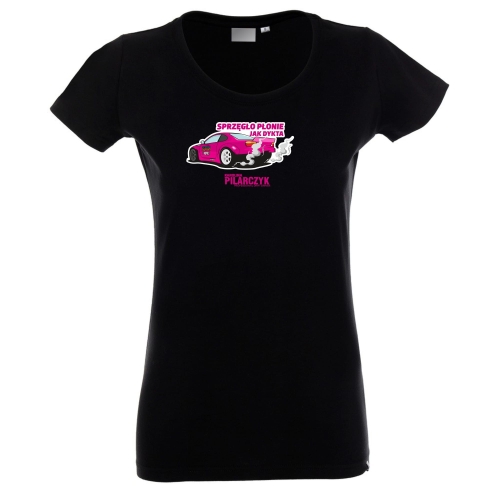 Koszulka damska czarna sprzęgło płonie jak dykta drifting