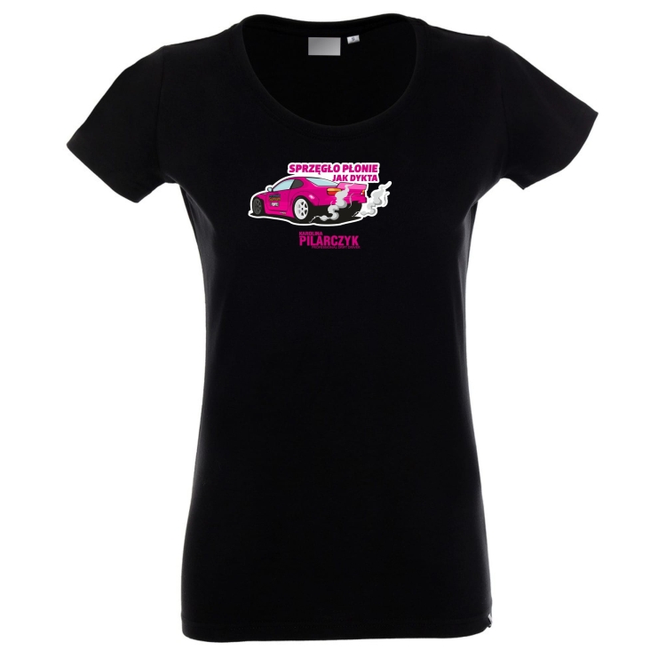 Koszulka damska czarna sprzęgło płonie jak dykta drifting