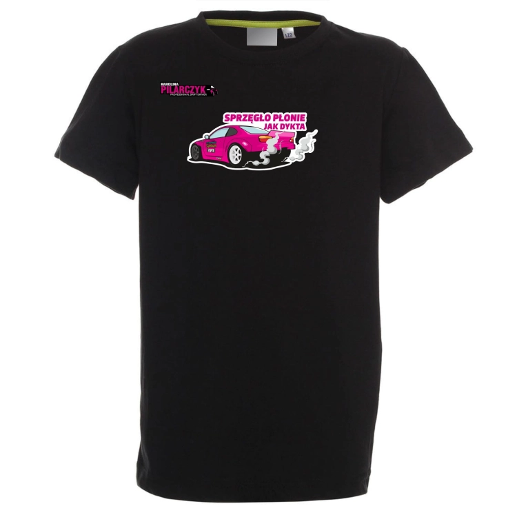 T-shirt czarny dla dziecka motorsport drifting