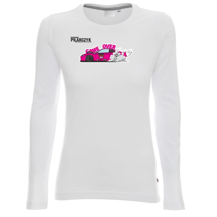 Koszulka Longsleeve damska game over biała