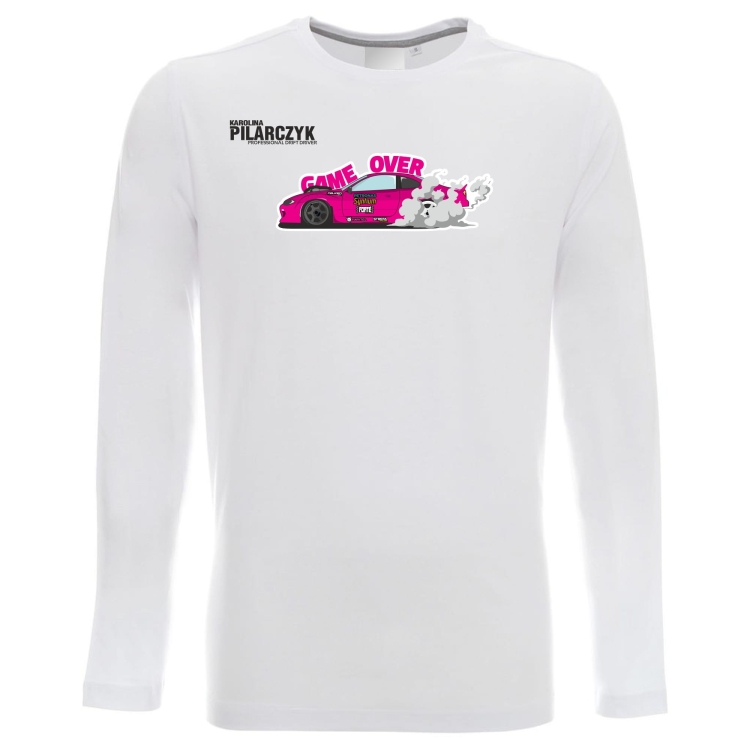 Koszulka Longsleeve męski game over biała
