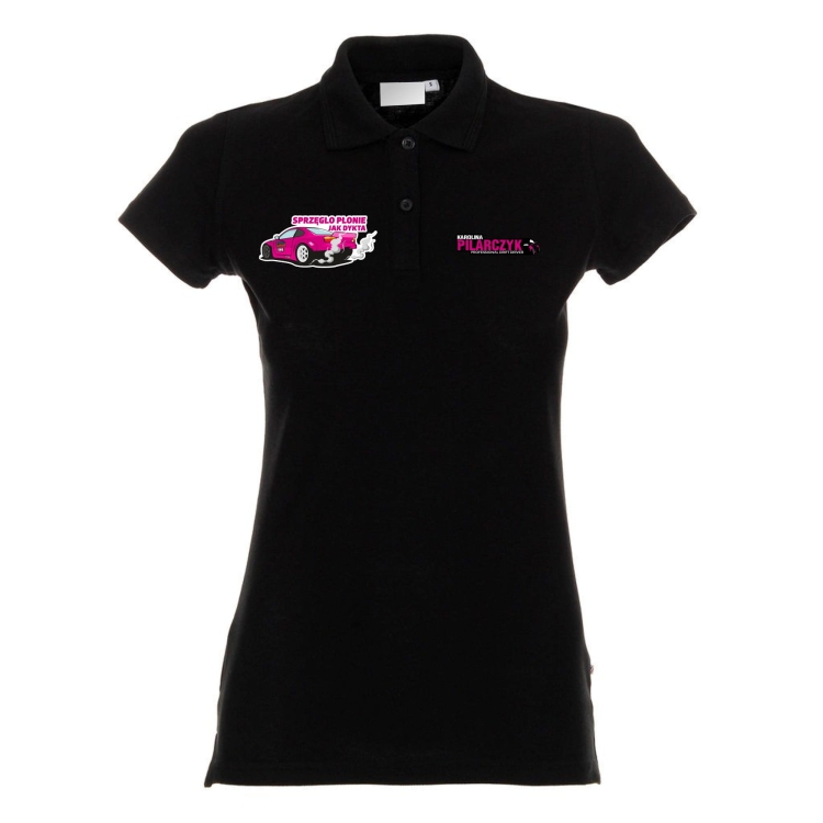 Koszulka polo czarna motorsport