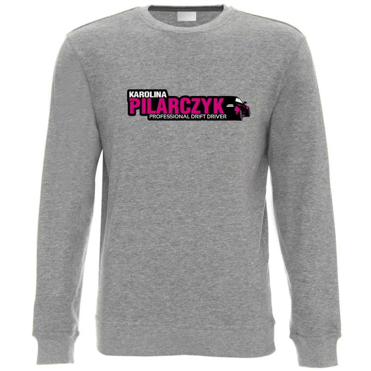 Bluza bez kaptura szara logo Karolina Pilarczyk