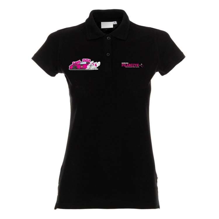 Koszulka polo czarna motorsport