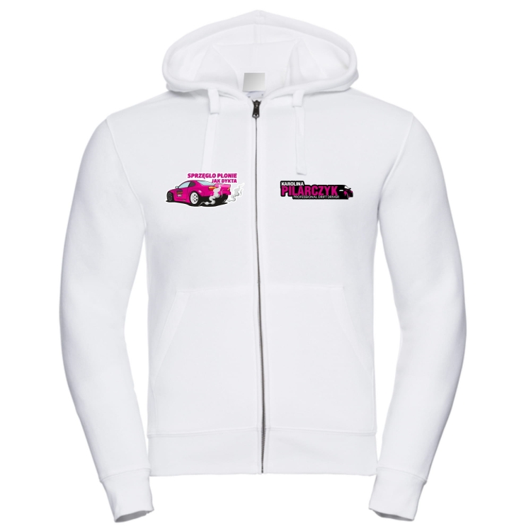 Biała bluza z zamkiem suwakiem Drifting