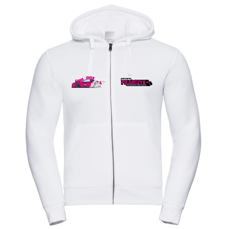 Biała bluza z zamkiem Game over