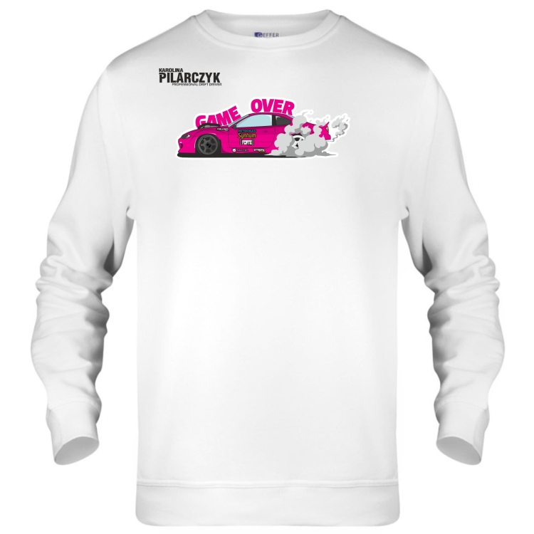 Bluza bez kaptura game over biala