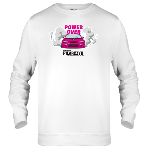 Bluza bez kaptura power over biala