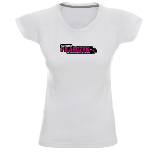 T-shirt sportowy damski Logo Karolina Pilarczyk drifting