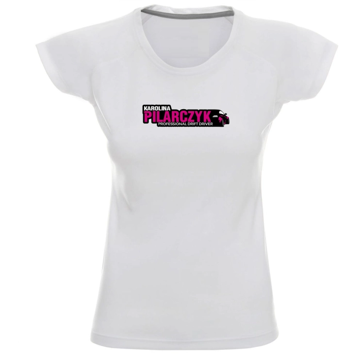 T-shirt sportowy damski Logo Karolina Pilarczyk drifting
