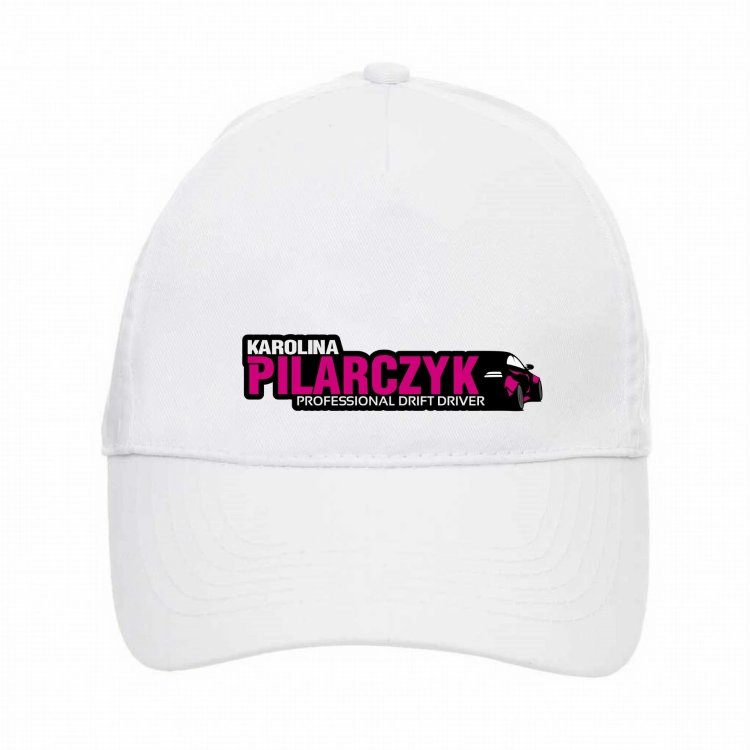 Czapka z daszkiem biała Karolina Pilarczyk logo