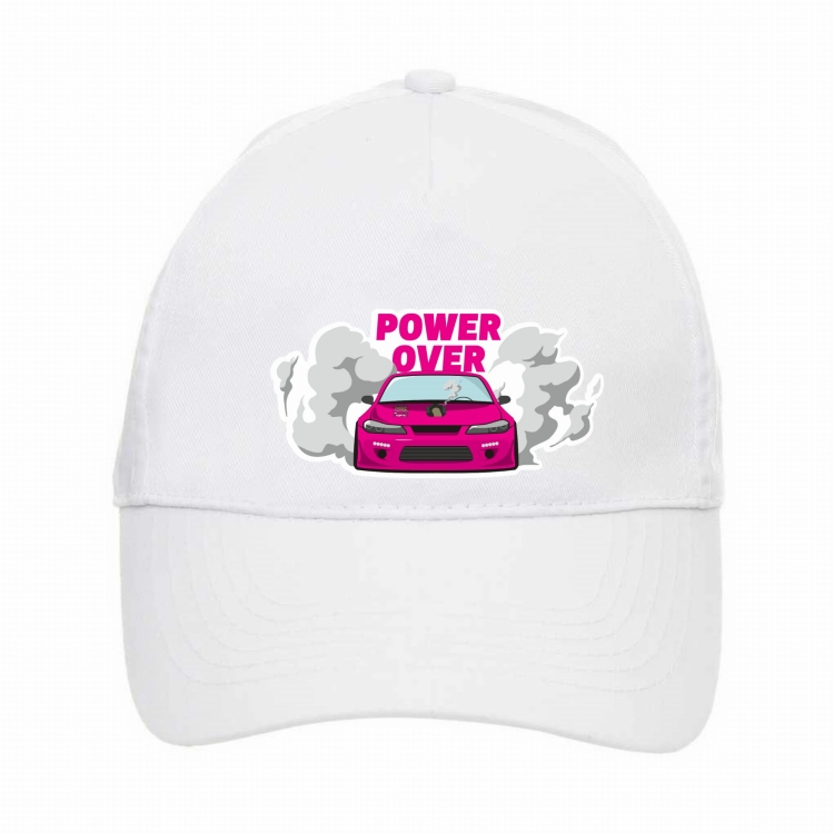Czapka z daszkiem biała Power over