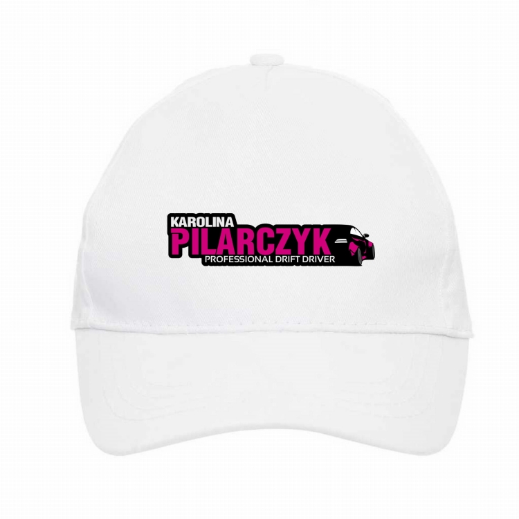 Czapka z daszkiem biała logo Karoliny Pilarczyk