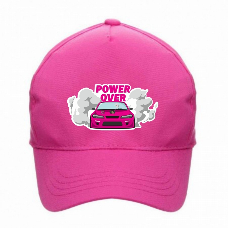 Czapka z daszkiem różowa Power over dla dziecka