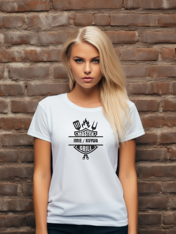 Koszulka biała grillowanie grill
