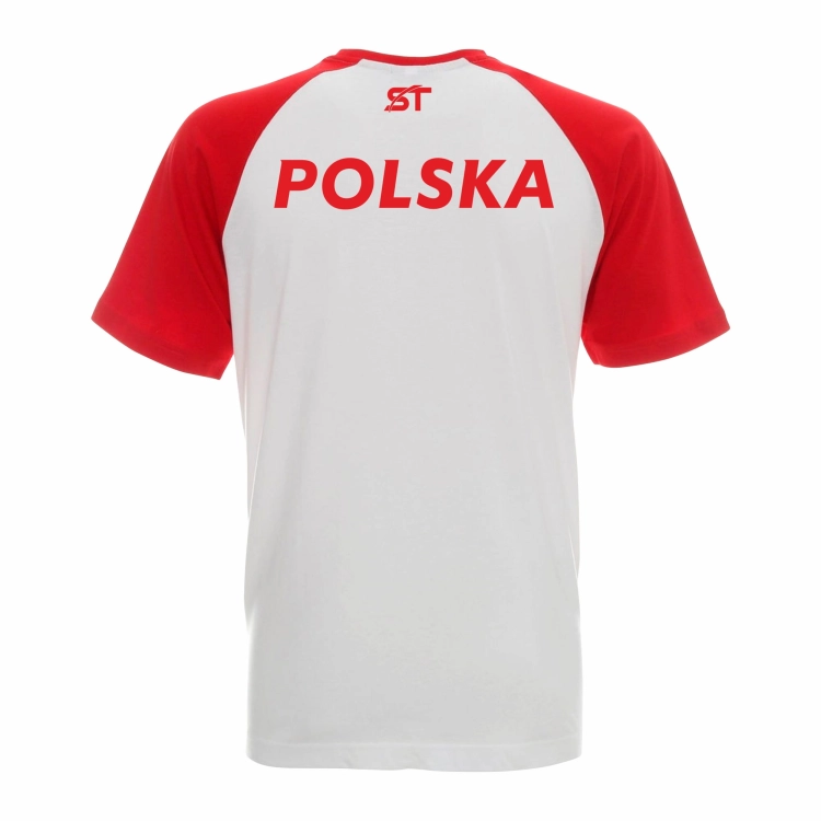 Koszulka męska kolor biało-czerwony Polska godło