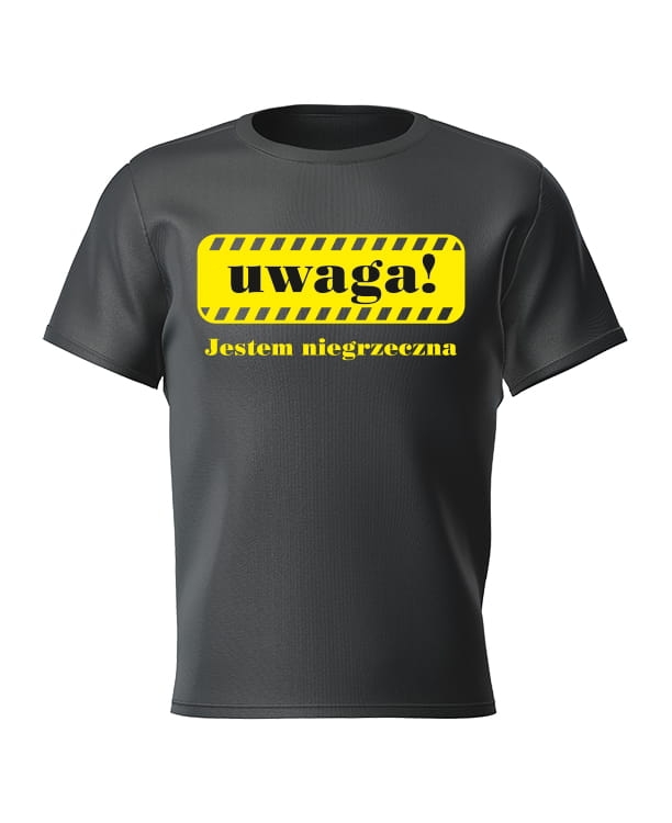 T-shirt dziecięcy uwaga jestem niegrzeczna