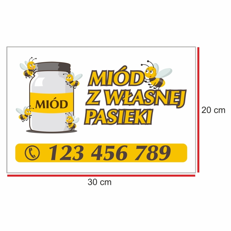 Tabliczka reklamowa dla pszczelarzy