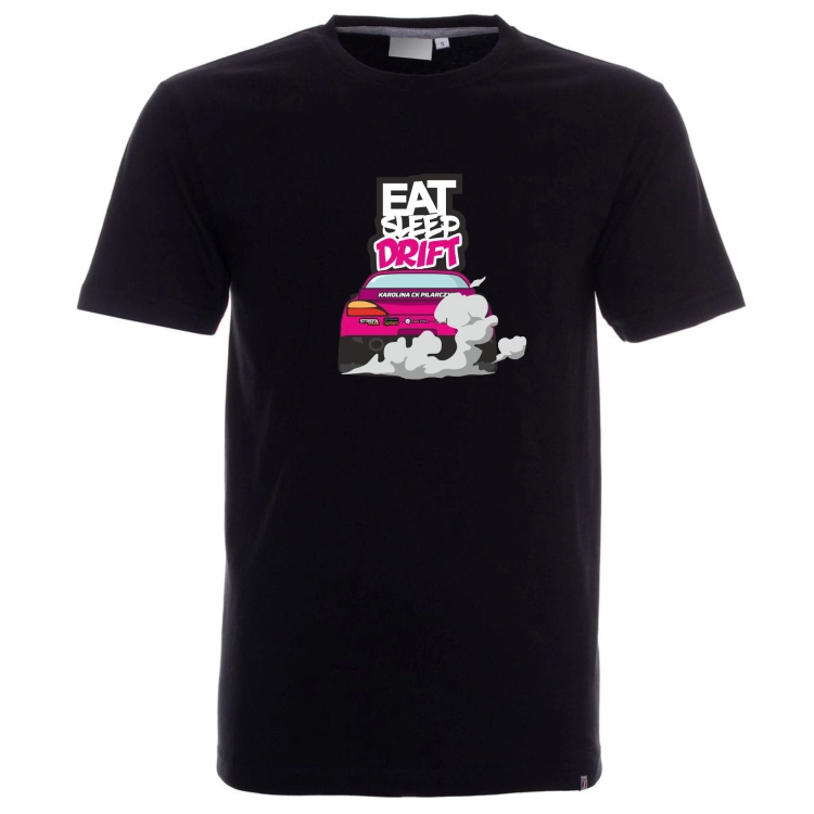 Eat sleep drift T-shirt czarny Karolina Pilarczyk