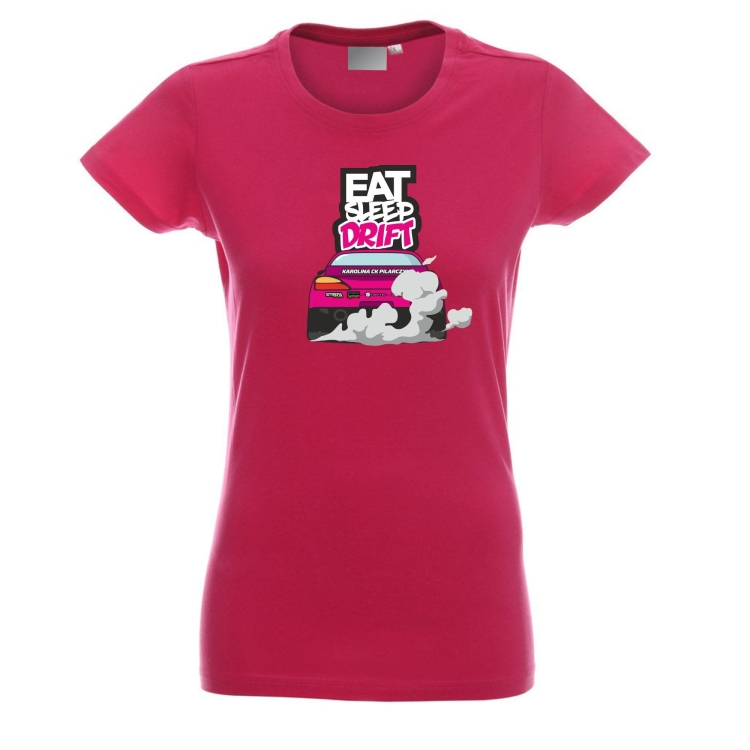 Eat sleep drift T-shirt różowy Karolina Pilarczyk