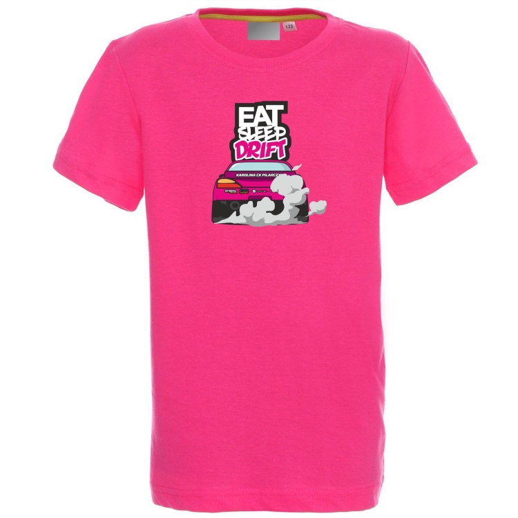 Eat sleep drift koszulka różowa dziecięca