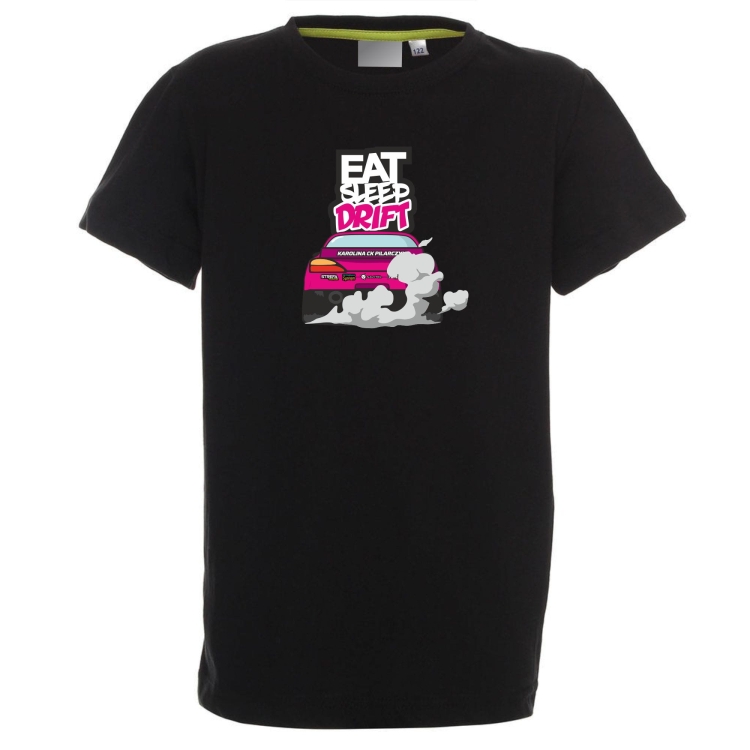 Eat sleep drift czarna koszulka dziecięca