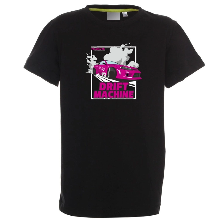 Dziecięca czarna koszulka drift machine