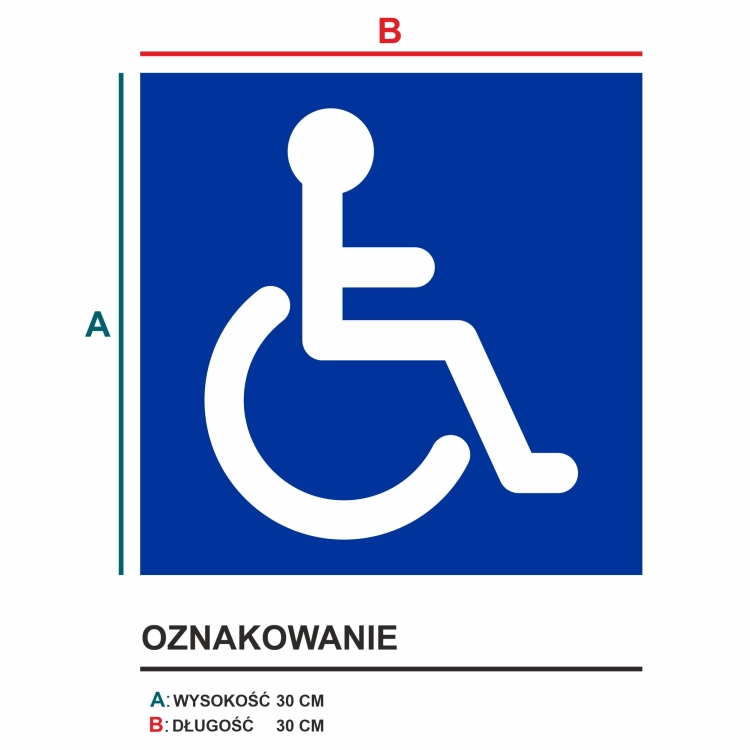 Wymiary naklejka stickers inwalida