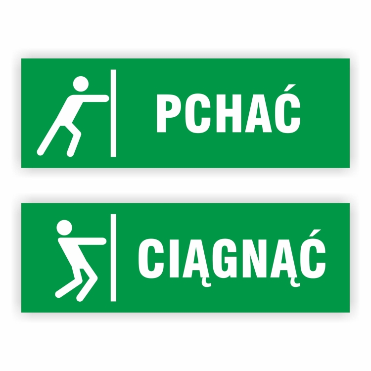 Pchać / Ciągnąć naklejki poziome na drzwi do sklepu, biura, restauracji, punktów usługowych