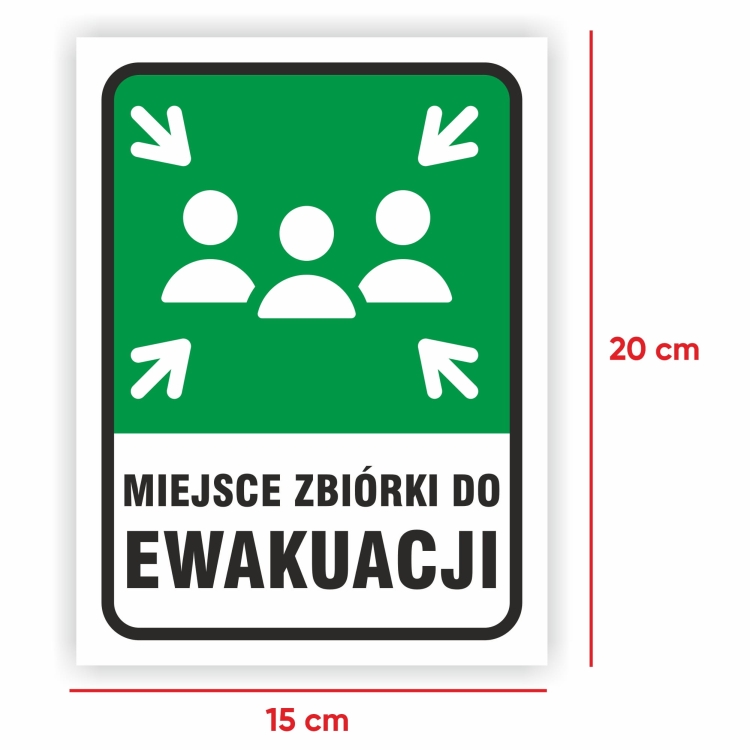 Wymiary tabliczki miejsce zbiórki do ewakuacji