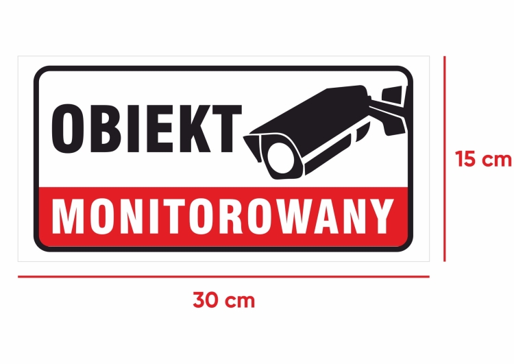 Wymiary naklejki obiekt monitorowany