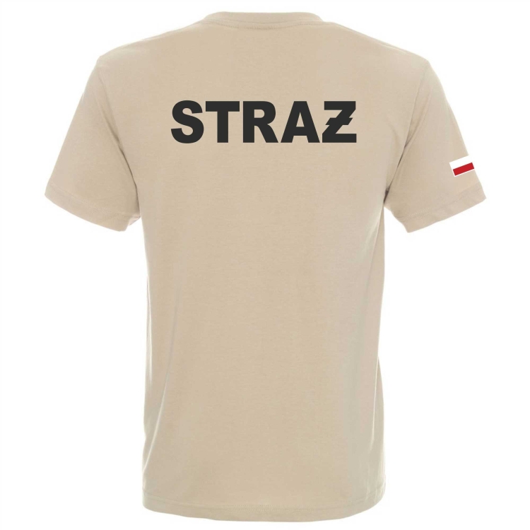 Koszulka unisex OSP beżowa – personalizacja nazwy jednostki