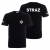 Czarny T-shirt OSP – nazwa jednostki i nadruk strażacki
