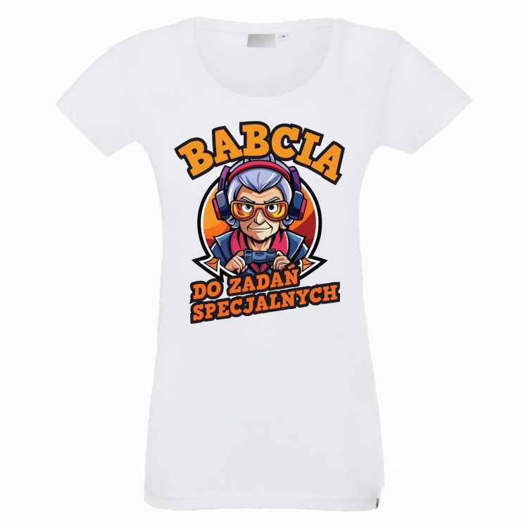 Babcia do zadań specjalnych koszulka biała