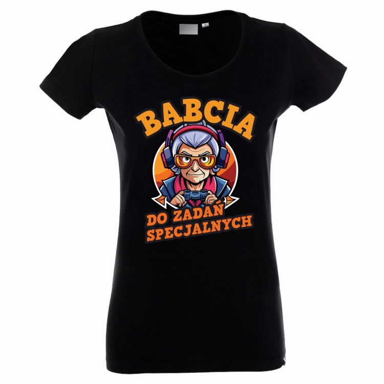 Babcia do zadań specjalnych  czarny t-shirt na prezent