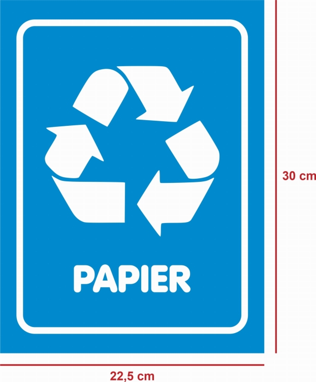 Wymiary naklejki na kosze papier