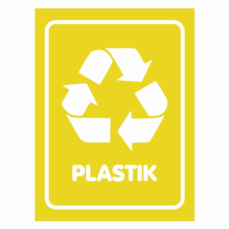 Naklejka do segregacji plastik