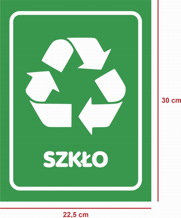 Wymiary naklejek na kosze do szkła