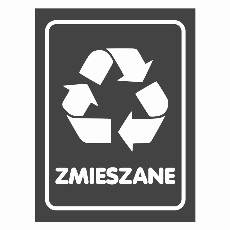 Naklejka do segregacji śmieci zmieszanych