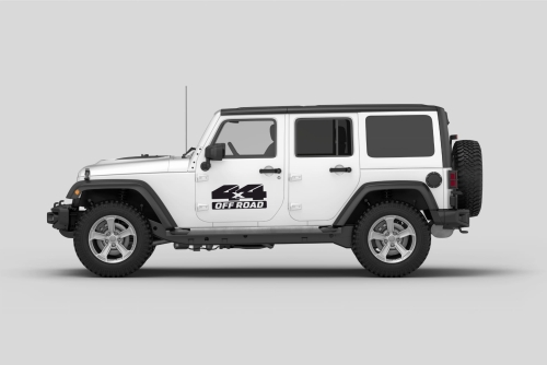 Naklejka 4x4 OFF ROAD czarna matowa wytrzymała wodoodporna – idealna do samochodów terenowych.