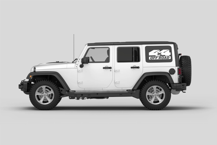 Naklejka 4x4 OFF ROAD czarna błyszcząca elegancka odporna UV – doskonała jakość i stylowy wygląd