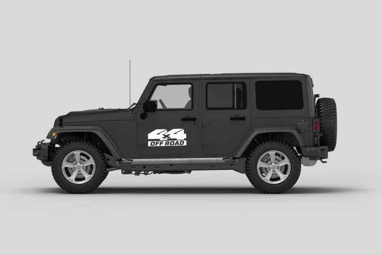 Naklejka 4x4 OFF ROAD biała błyszcząca mocna samoprzylepna – perfekcyjna przyczepność i trwałość.