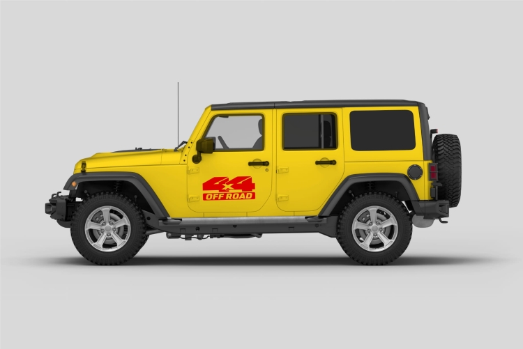 Naklejka 4x4 OFF ROAD biała wysoka jakość odporna mechanicznie – dopasowana do ekstremalnych warunków