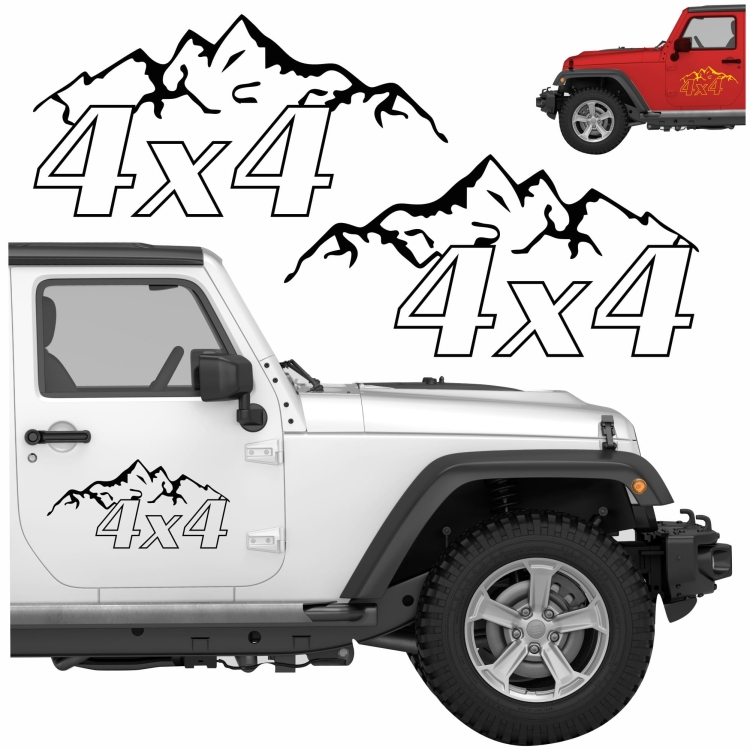 Naklejka 4x4 OFF ROAD góry grafitowa błyszcząca profesjonalna do samochodów 4x4 – idealna do ekstremalnych warunków.
