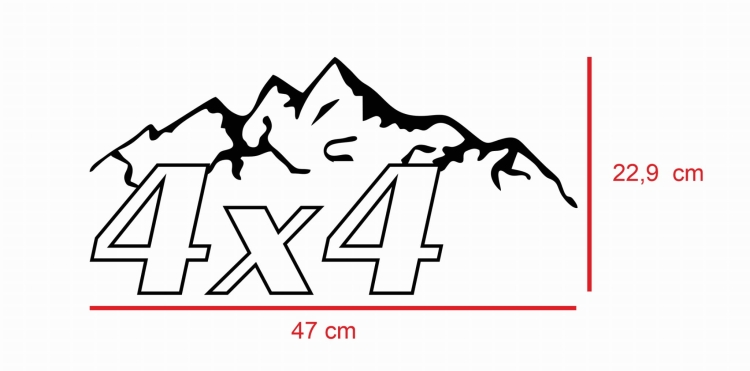 Naklejka 4x4 OFF ROAD góry srebrna błyszcząca odporna na mycie chemiczne – metaliczne wykończenie i długowieczność.