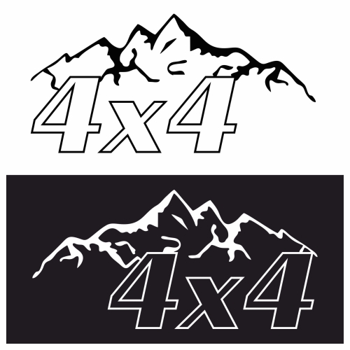 Naklejka 4x4 OFF ROAD góry czarna matowa odporna na warunki atmosferyczne – świetna widoczność w każdych warunkach.
