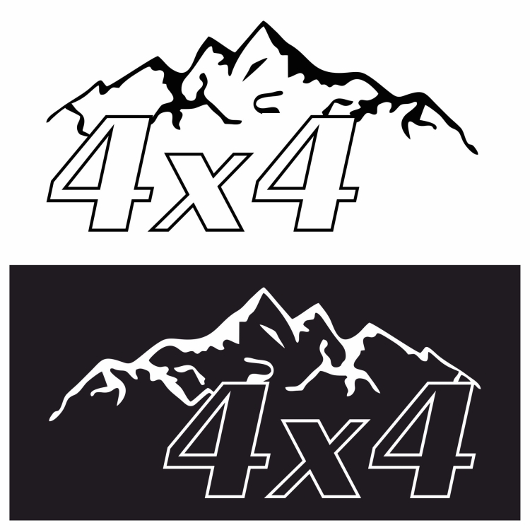 Naklejka 4x4 OFF ROAD góry czarna matowa odporna na warunki atmosferyczne – świetna widoczność w każdych warunkach.