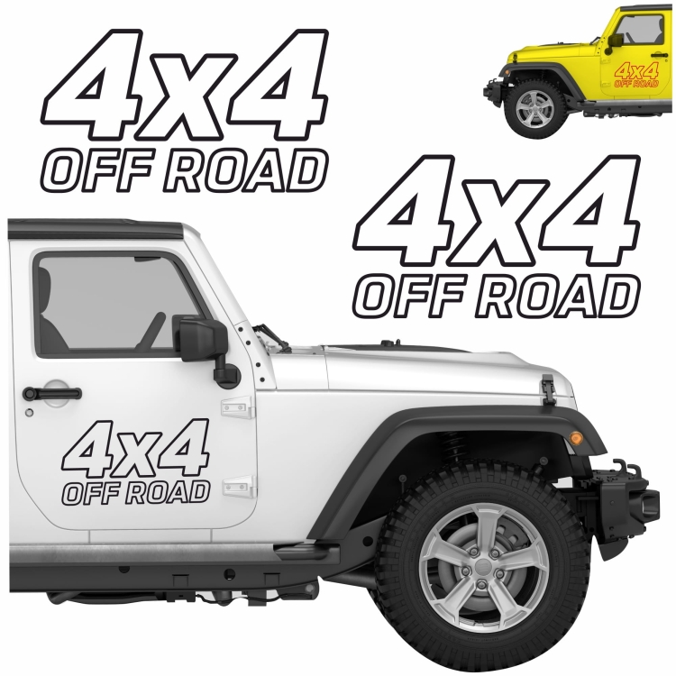 Naklejka 4x4 OFF ROAD biała stylowa idealna na SUV i pickup – wyrazisty wygląd i długowieczność
