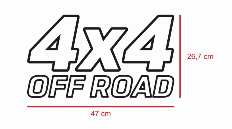 Naklejka 4x4 OFF ROAD czarna solidna odporna na ścieranie – świetna na błoto, deszcz i śnieg